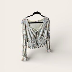 SO Light Green Floral Women's Blouse